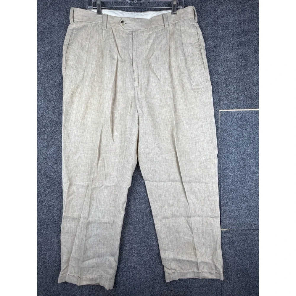 Jos A Bank Travelers Collection Linen Dress Pants Men's 36x32 Office‎ Business